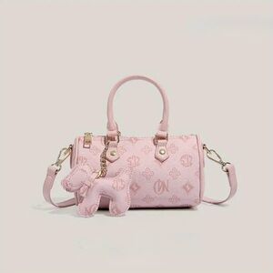 Mini Floral Crossbody Handbag in Soft Pink